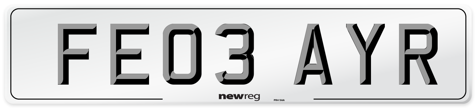 FE03 AYR Number Plate from New Reg